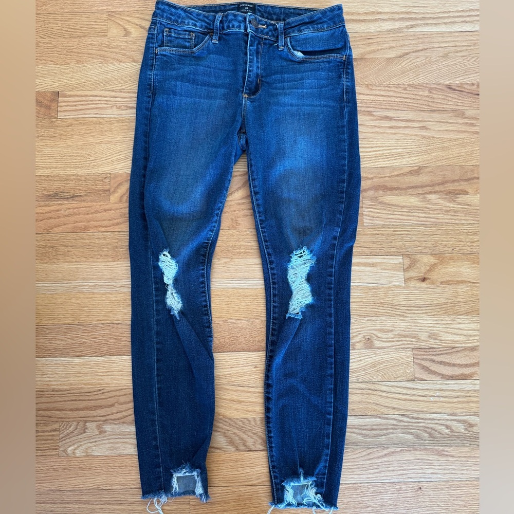 Just Black Distressed Blue Jeans